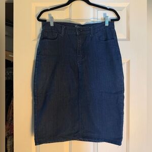 Classic Dark Blue Denim Pencil Skirt